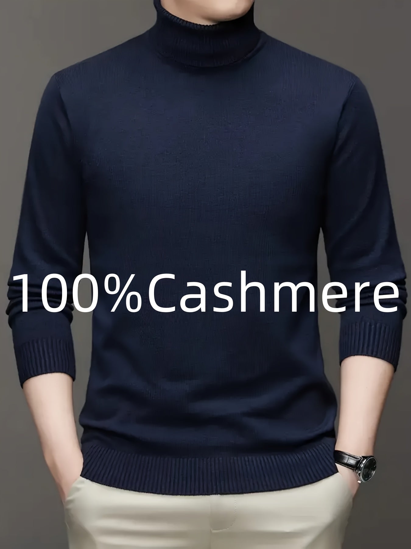 Men's 100% Wool Turtleneck Sweater – Soft, Warm, Stretchy Pullover, Machine Washable, Regular Fit for Casual & Business Wear