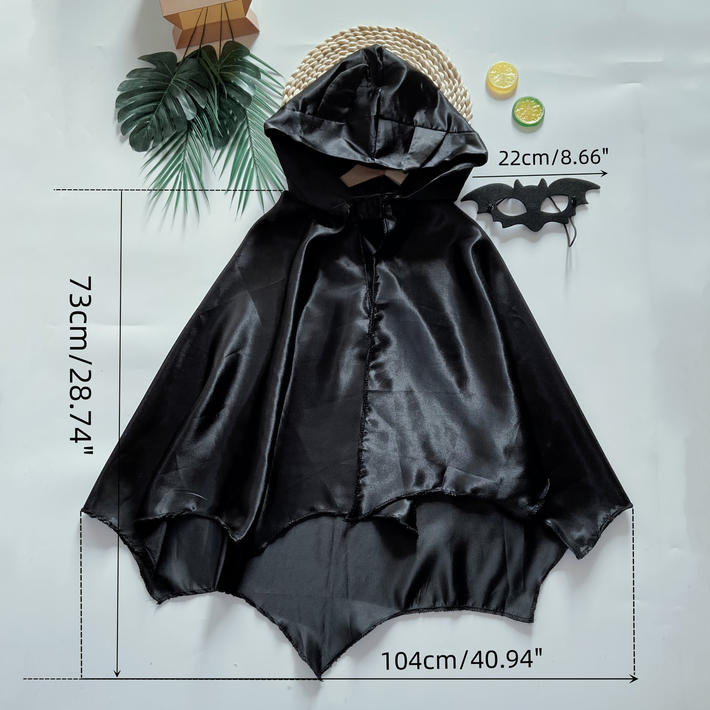 🦇 Kids' Bat Cape & Mask Costume Set – 2pcs Halloween/Christmas/Birthday Dress-Up Outfit