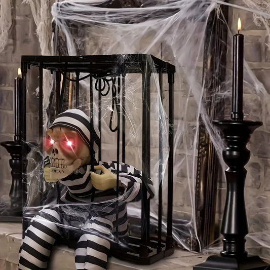 💀 Trickster Skull Decoration – Motion Sensor Halloween Prop
