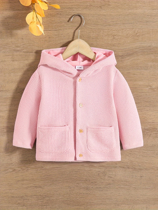 Baby Knit Cardigan Sweater – Long Sleeve Hooded Toddler Outfit