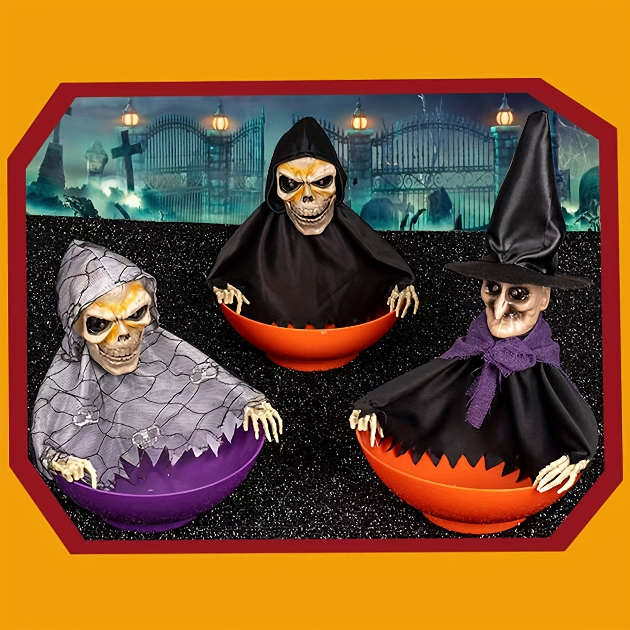🎃 Halloween Candy Dish – Light-Sensitive Table Decoration