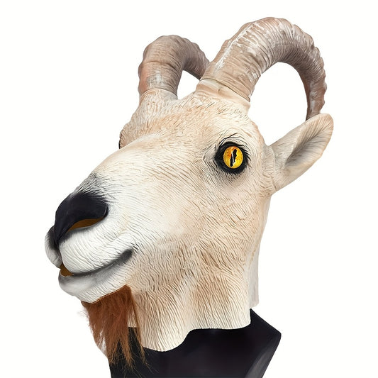 🐐 Realistic Goat Mask – Creepy Latex Halloween Costume