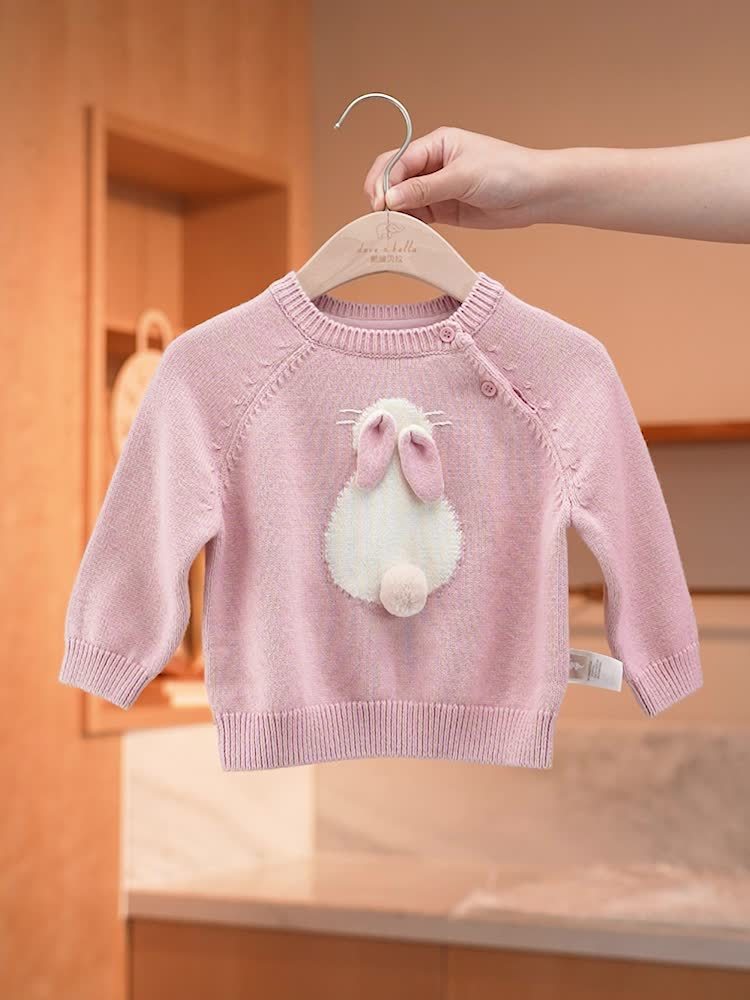 Girls’ Rabbit Pullover Sweater – Cute Autumn/Winter Outfit