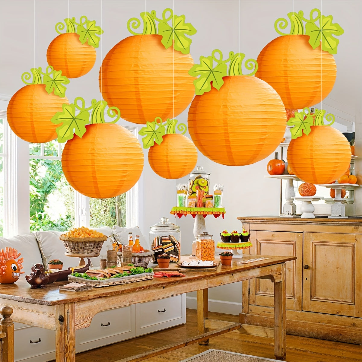 🎃 8pcs Pumpkin Lanterns – Hanging Halloween & Party Decor
