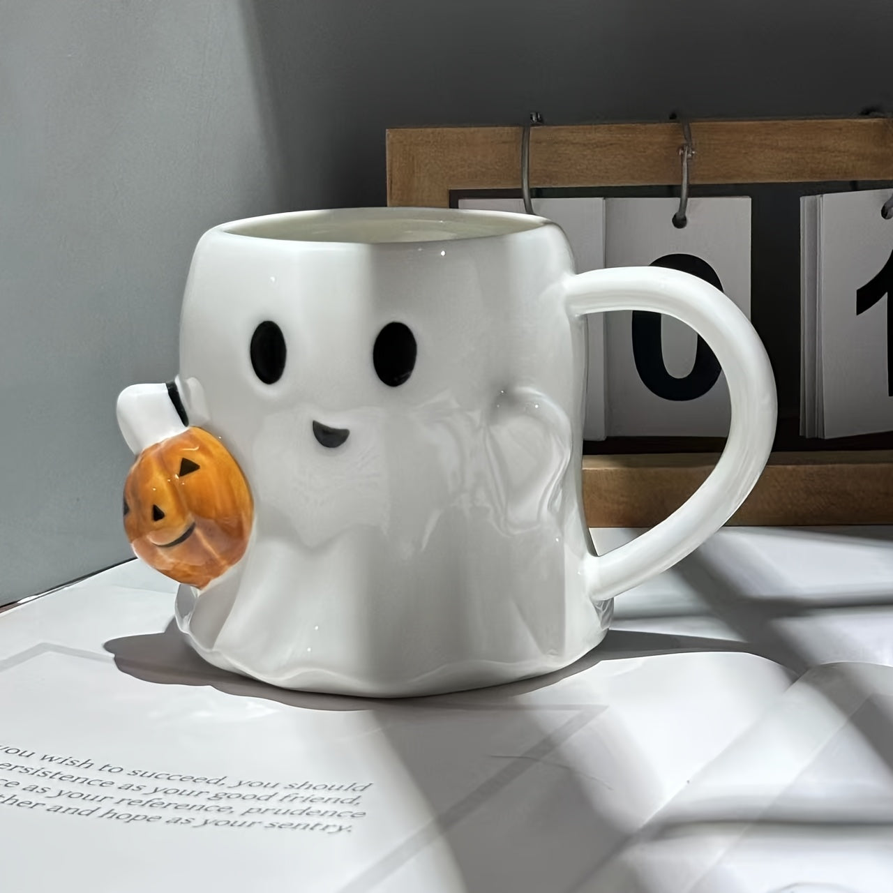 🎃 Pumpkin Ghost Ceramic Mug – 600ml Halloween Cup
