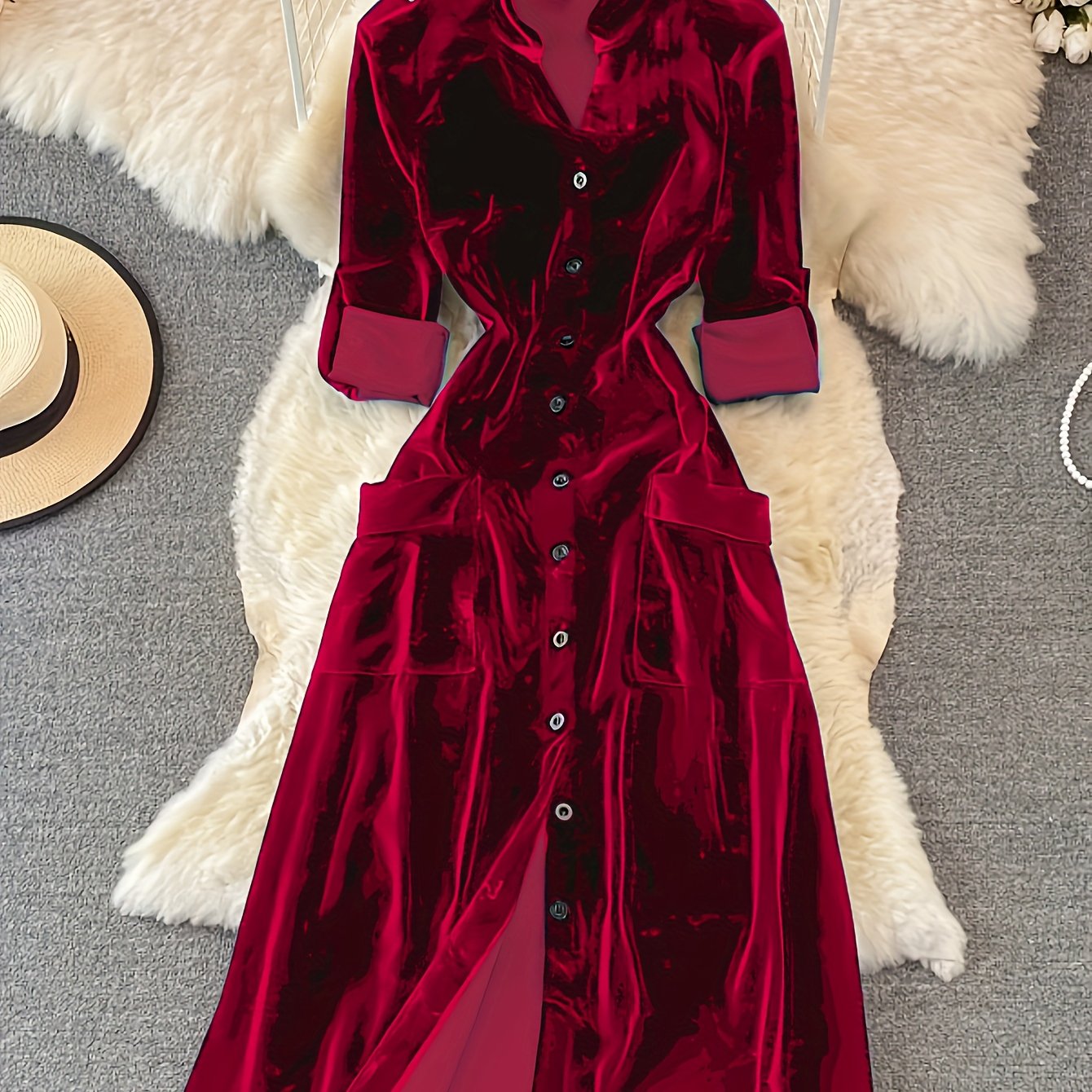 ✨ Velvet Cardigan Dress