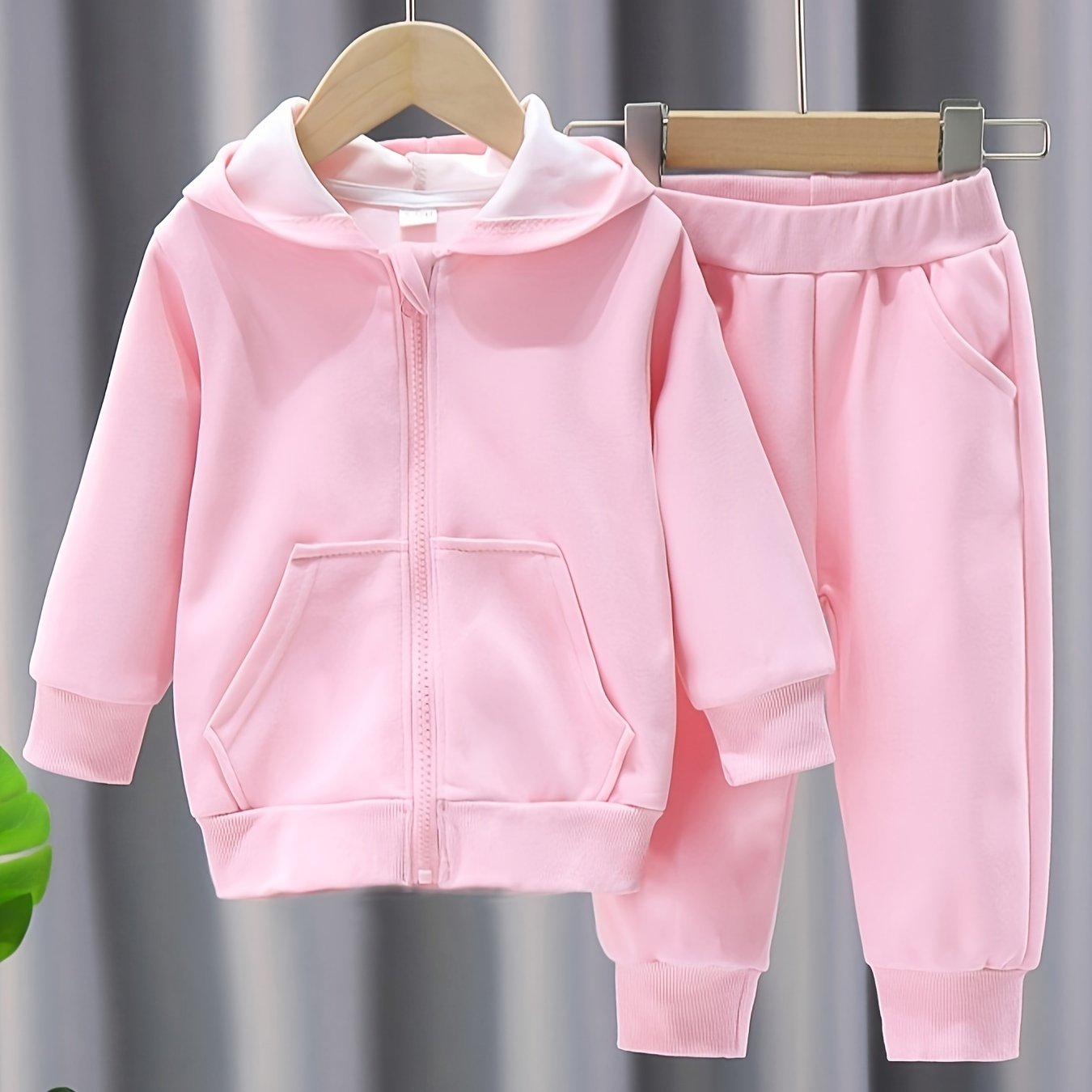 Unisex 2-Piece Hooded Cardigan & Pants Set – Spring/Autumn Casual Outfit for Outdoor Play