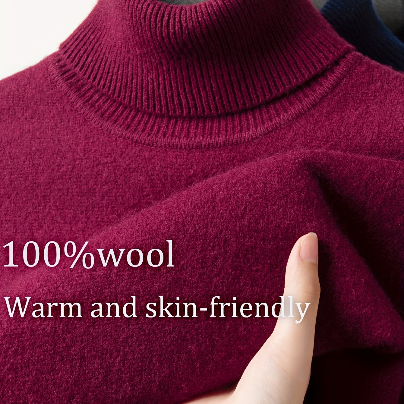 FORTEI Men's Heavyweight Wool Turtleneck Sweater – Thick Warm Winter Pullover for Casual & Formal Wear