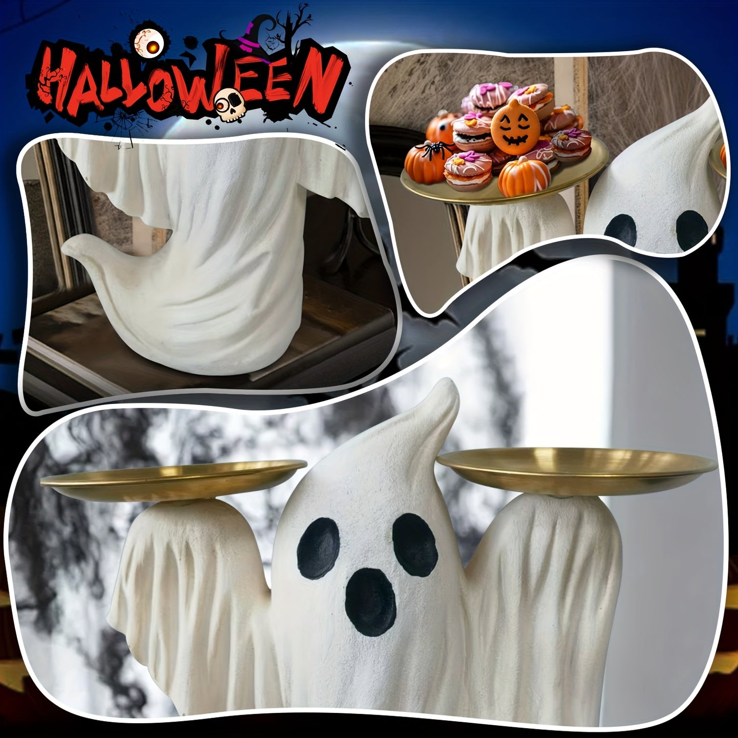 🎃 Cute Halloween Tray Decor – Friendly Resin Display