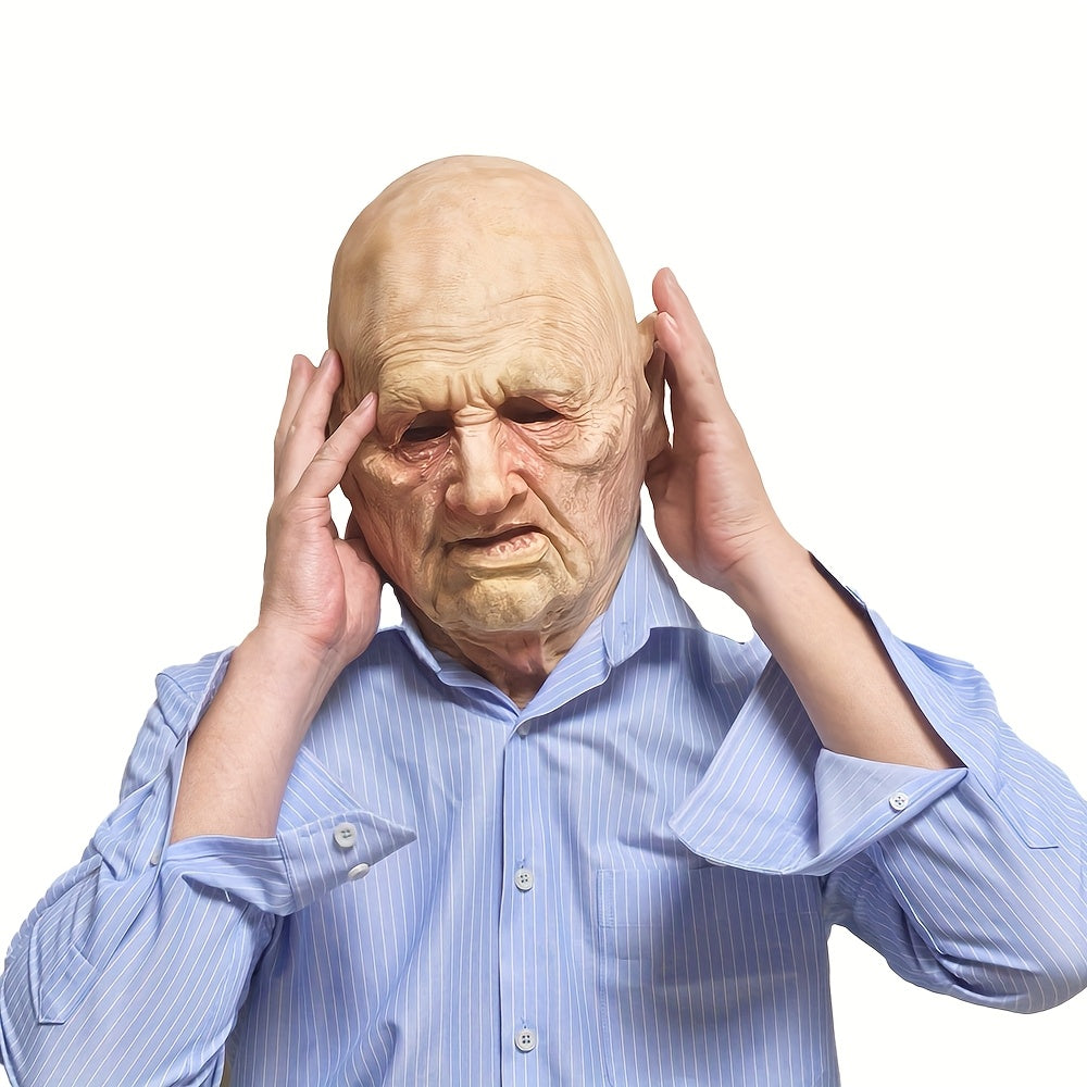 👴 Elderly Grandpa Mask – Realistic Latex Halloween Costume