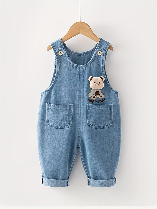 🐻 Bear Patch Denim Overalls