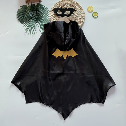🦇 Kids' Bat Cape & Mask Costume Set – 2pcs Halloween/Christmas/Birthday Dress-Up Outfit