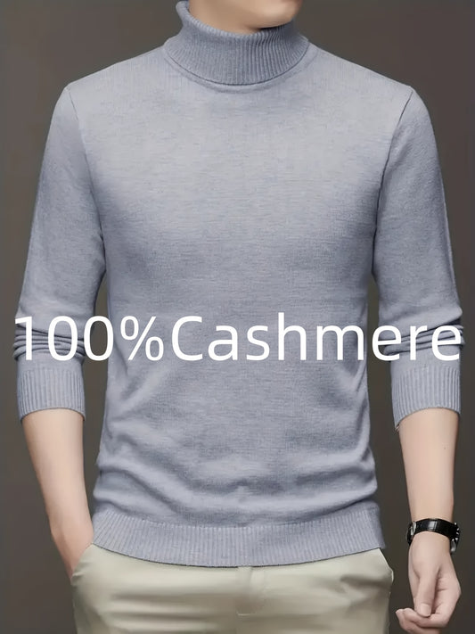 Men's 100% Wool Turtleneck Sweater – Soft, Warm, Stretchy Pullover, Machine Washable, Regular Fit for Casual & Business Wear