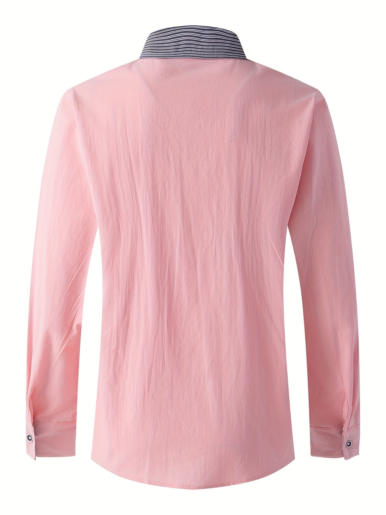 Men’s Double Button Front Shirt – Classic Collar Long Sleeve, Office & Casual Wear for Spring/Fall