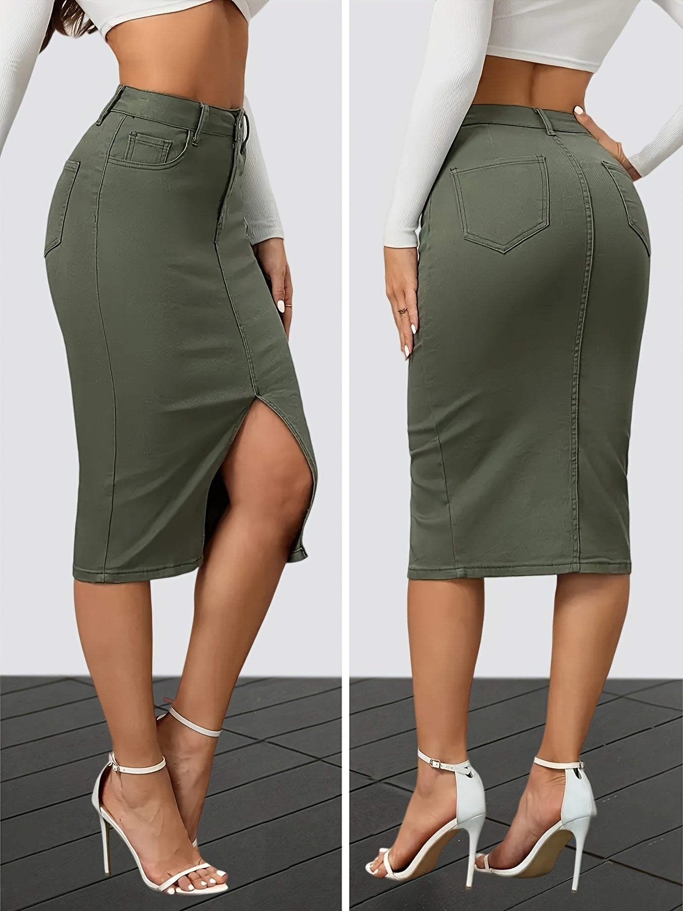 💚 Stretch Denim Skirt