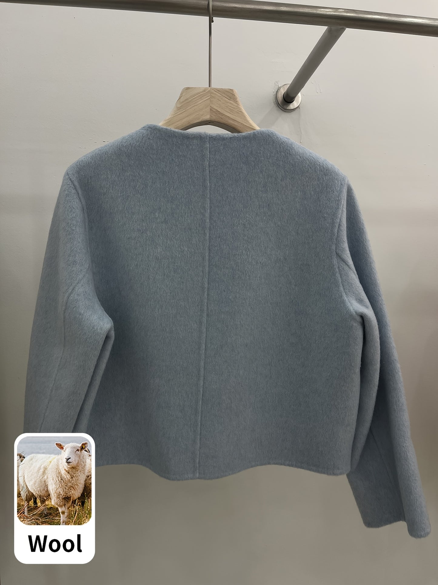 Women’s Wool Tweed Jacket – Cropped Cardigan with Buttons & Pockets, Chic Fall/Winter Fashion