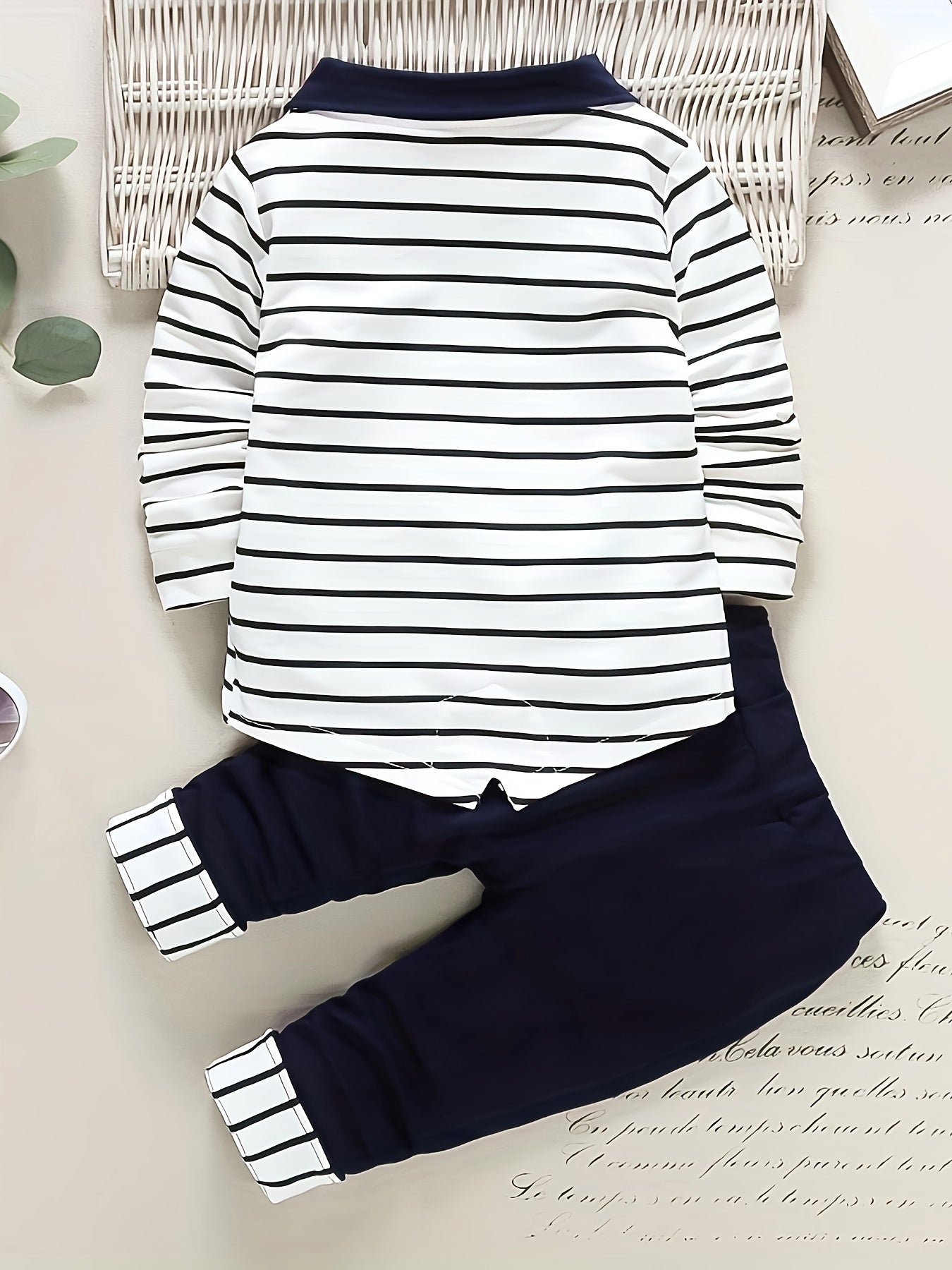 Boys' Elephant Print Long Sleeve Outfit Set