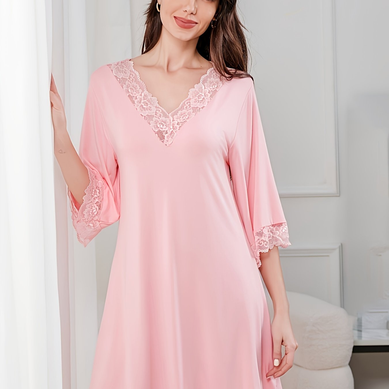 Damen-Sommerpyjama, kurzärmliges Modal-Oberteil und Shorts, weiche, bequeme Loungewear