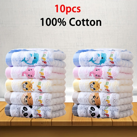 🛁 Cotton Animal Hand Towels (10pcs)