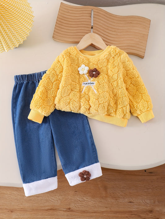 🌼 Yellow Plush Girls Set (2pcs)
