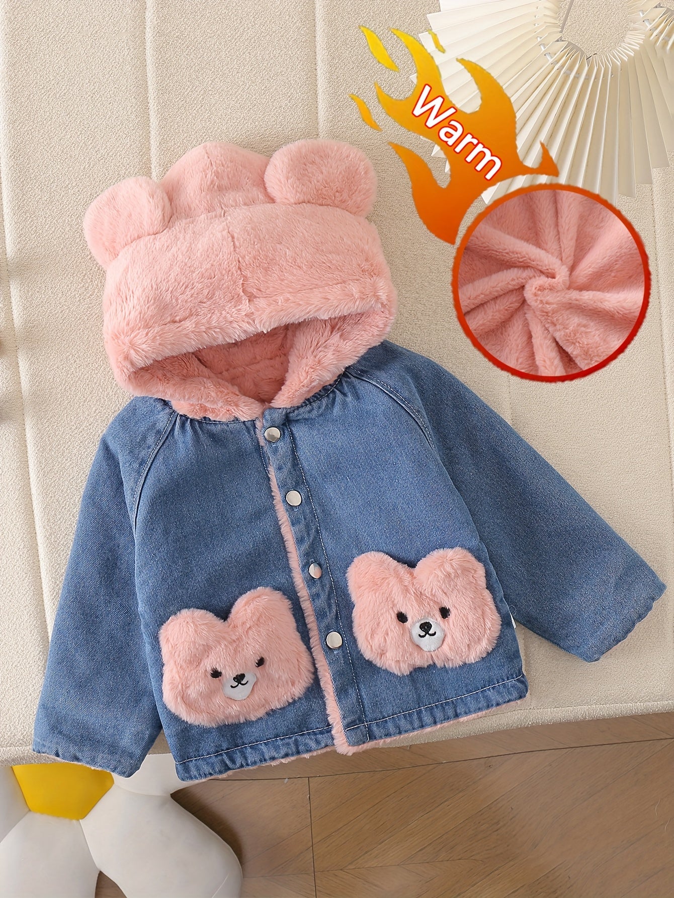 🐻 Fleece Denim Bear Jacket