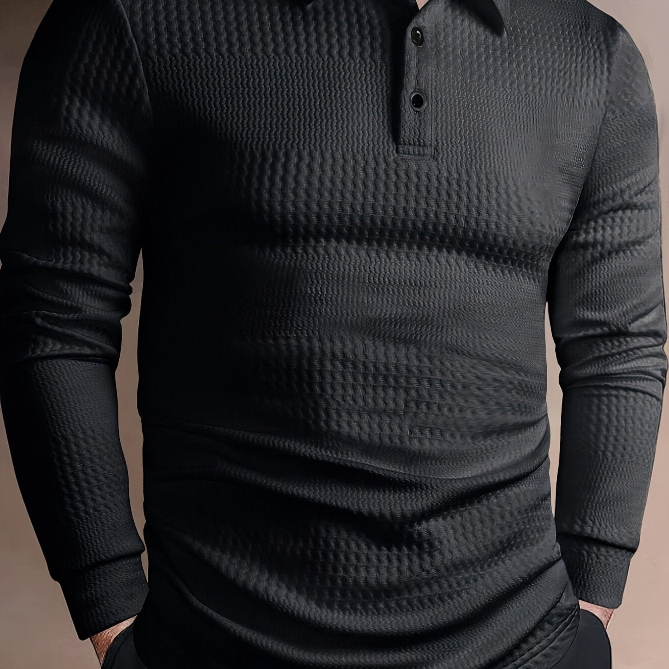 Men's Classic Long Sleeve Button-Up Shirt – Stretch Knit, Formal & Casual, Soft Breathable Fabric for Office & Everyday Wear