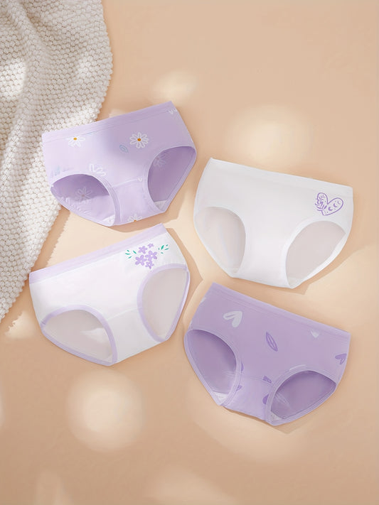 Girls’ 4-Pack Panties – Soft Stretchy Everyday Underwear for Toddlers & Kids
