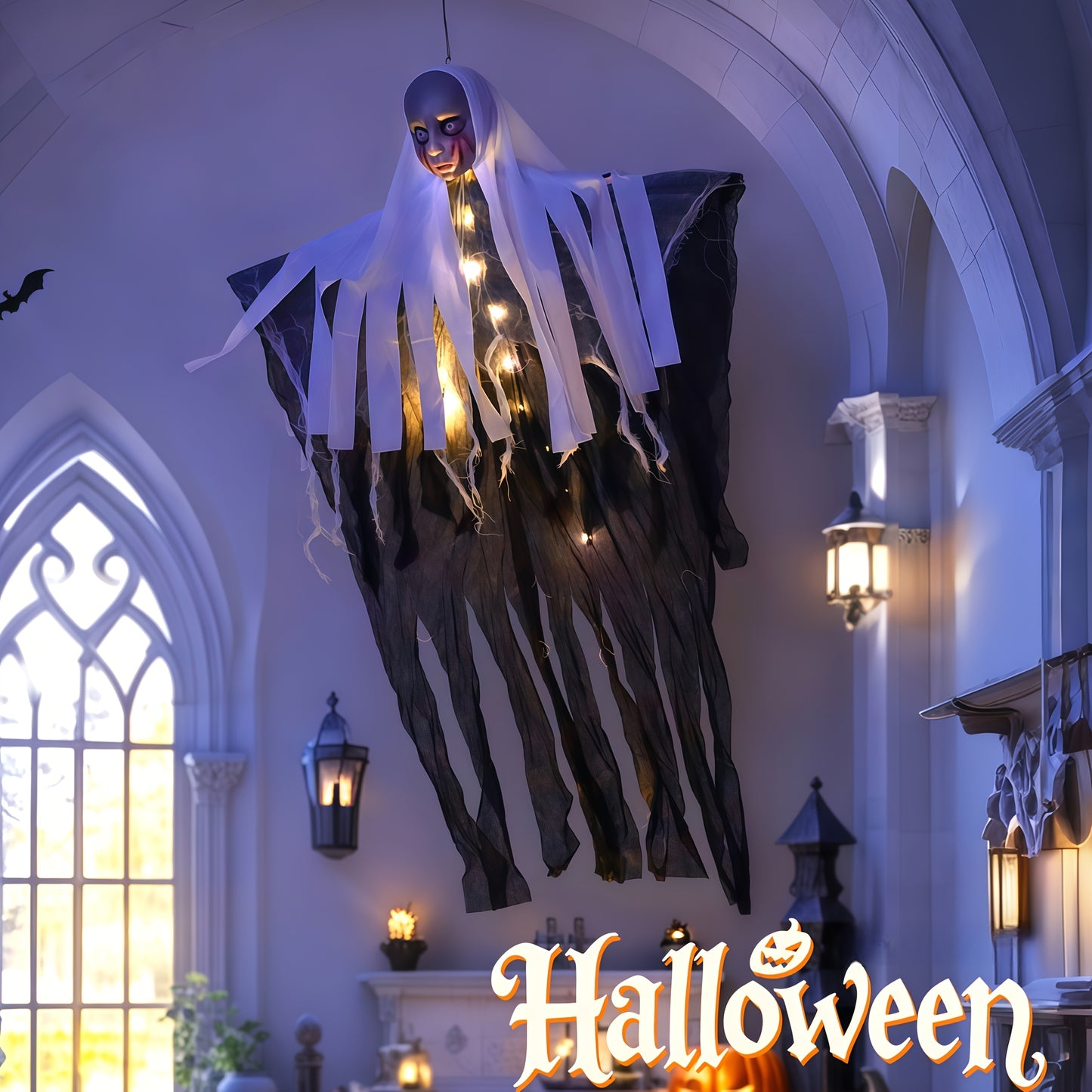 👻 LED Glowing Nun Lights – Spooky Halloween Decor