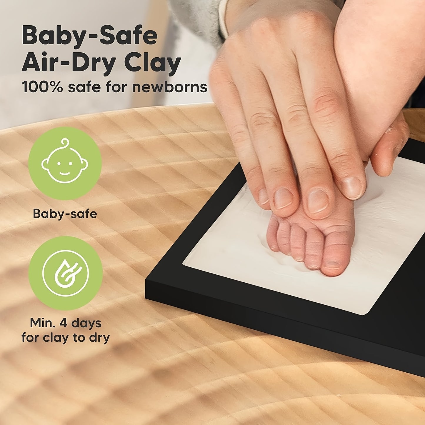 Light Clay Hand and Footprint Kit – Quick-Dry Baby Keepsake Souvenir