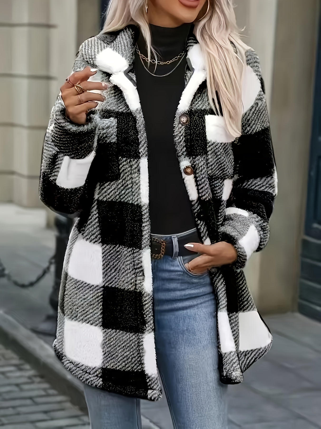 🖤 Checkered Winter Coat