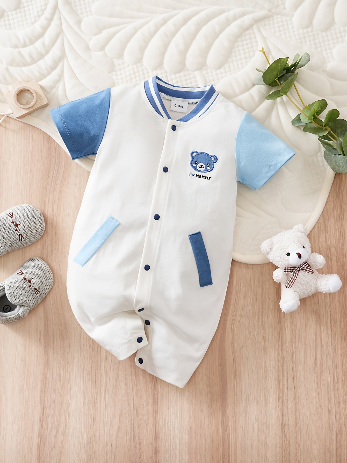 🐻 Cotton Bear Baseball Romper