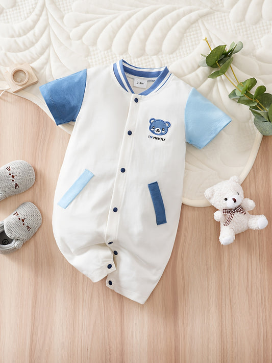 🐻 Cotton Bear Baseball Romper