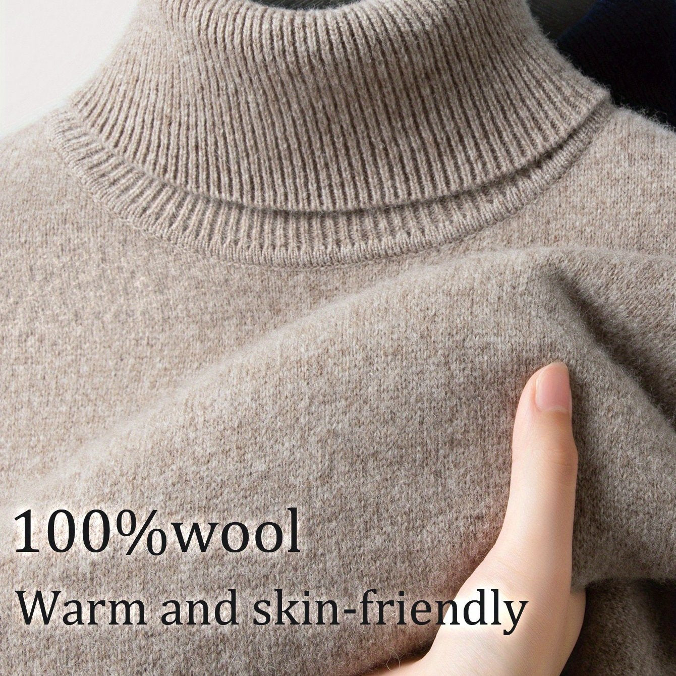 FORTEI Men's Heavyweight Wool Turtleneck Sweater – Thick Warm Winter Pullover for Casual & Formal Wear