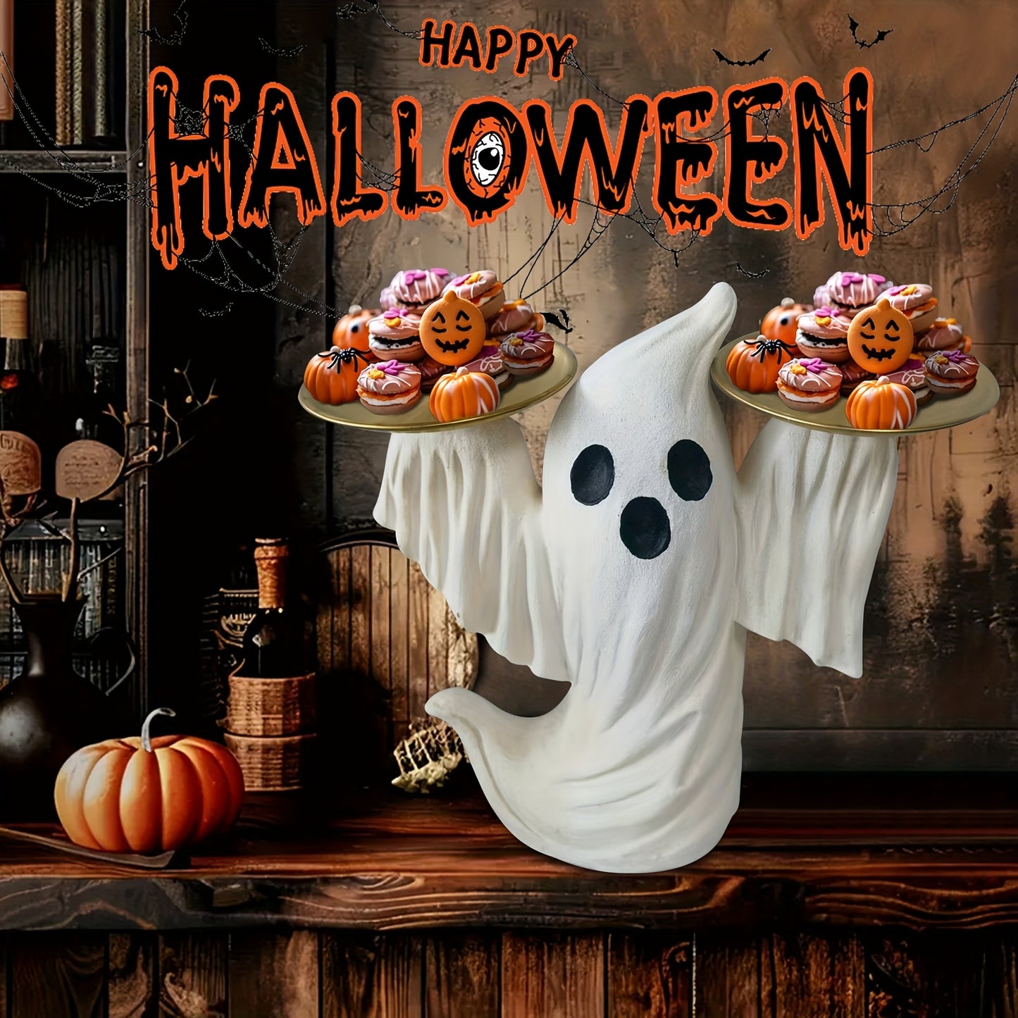 🎃 Cute Halloween Tray Decor – Friendly Resin Display