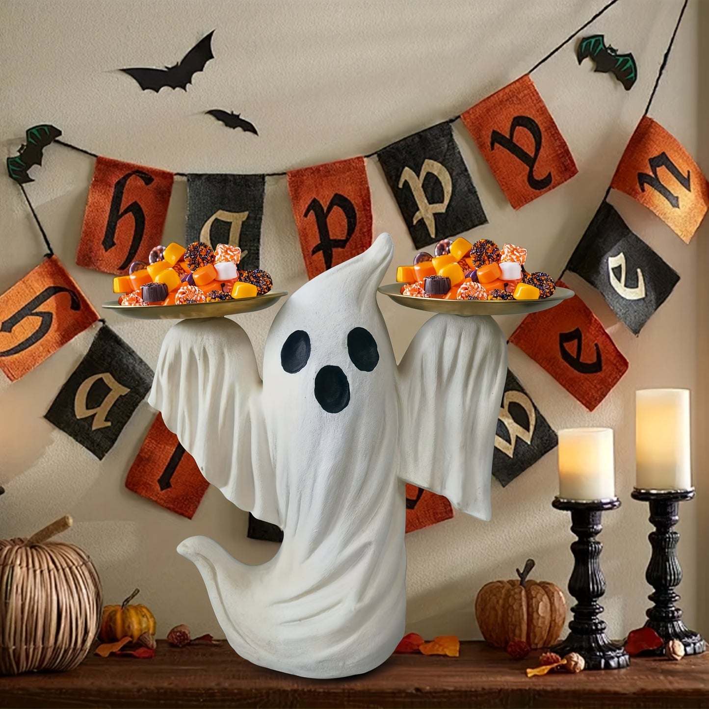 🎃 Cute Halloween Tray Decor – Friendly Resin Display