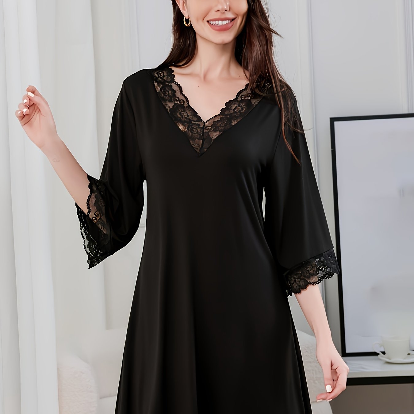Damen-Sommerpyjama, kurzärmliges Modal-Oberteil und Shorts, weiche, bequeme Loungewear