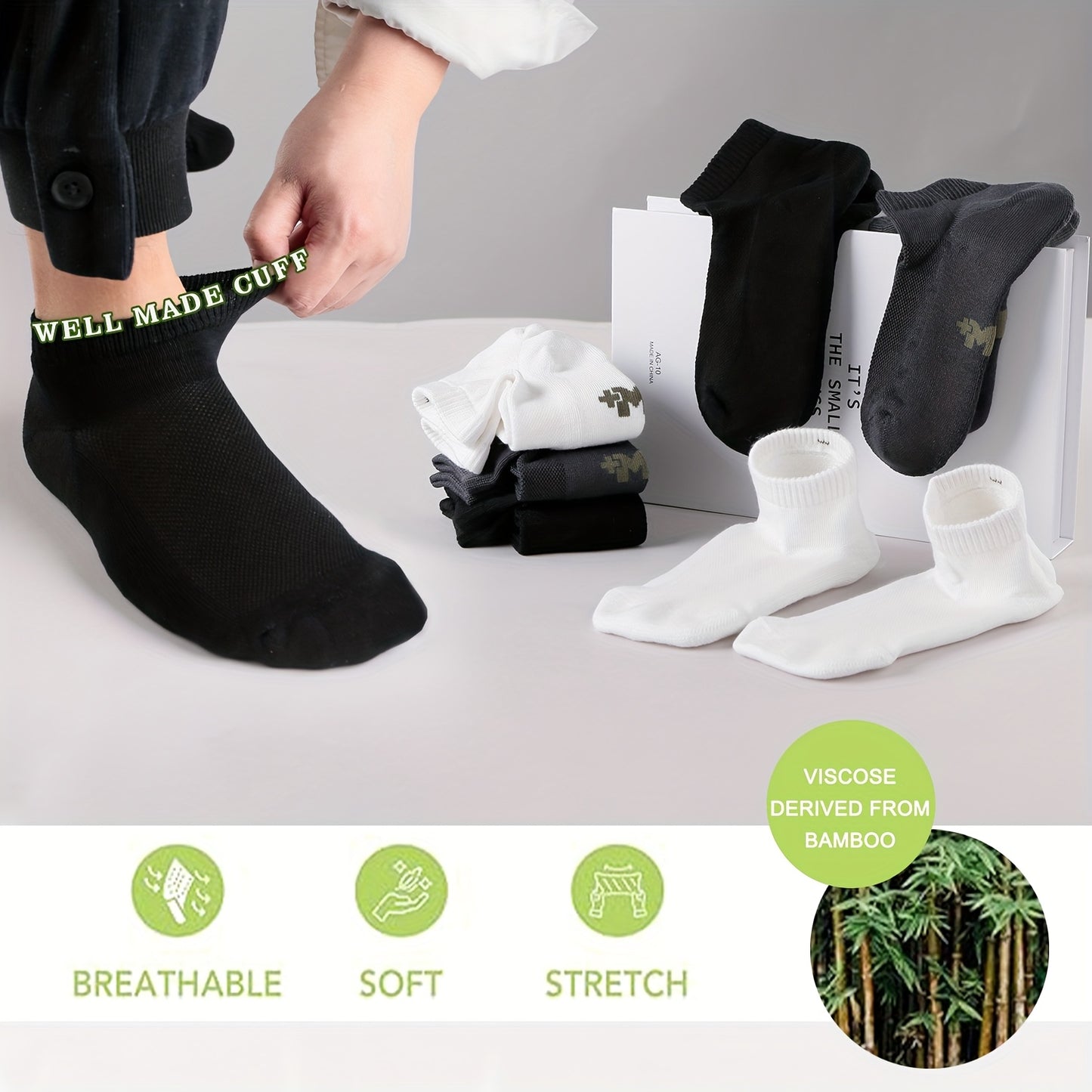 🎋 Bamboo Ankle Socks (6prs)