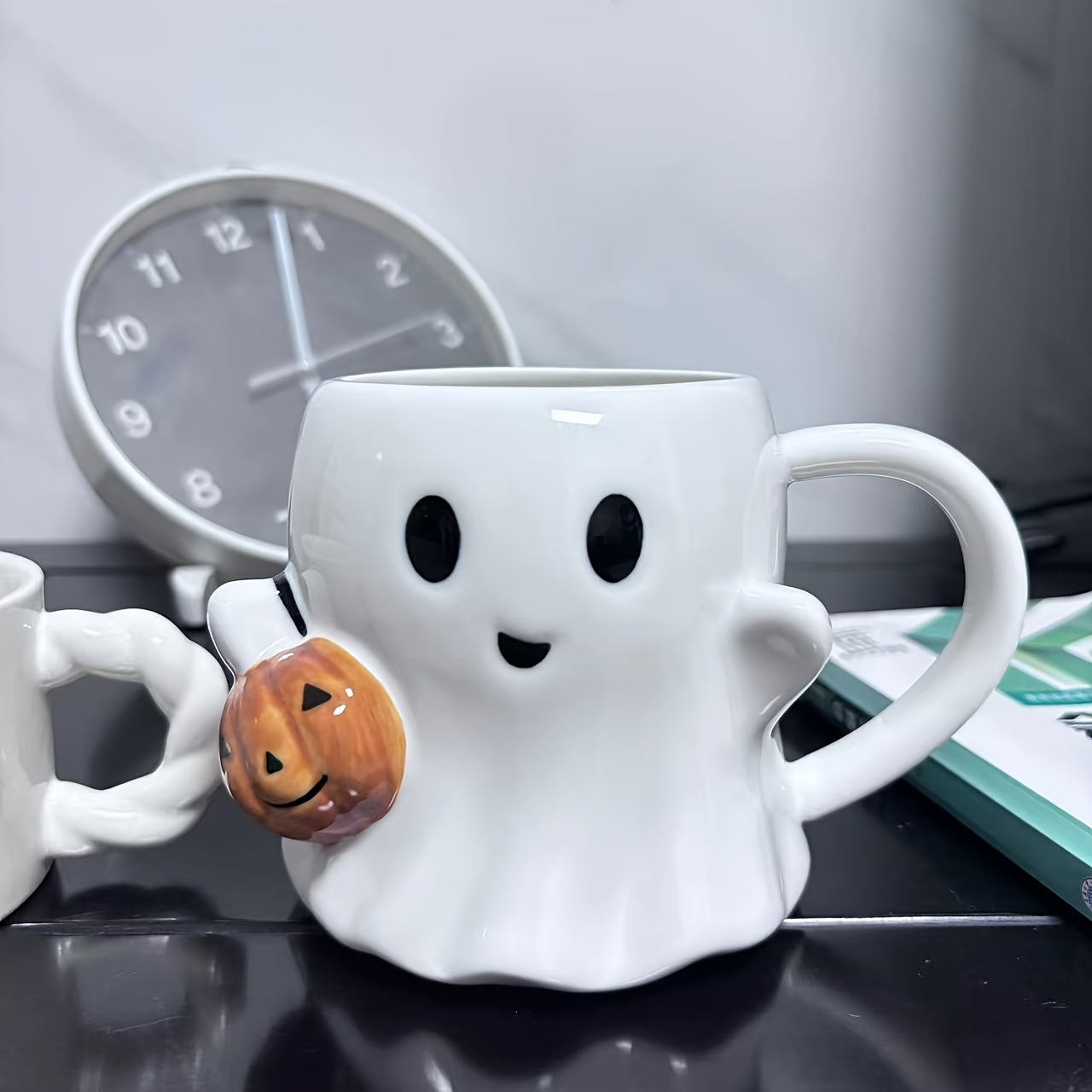 🎃 Pumpkin Ghost Ceramic Mug – 600ml Halloween Cup