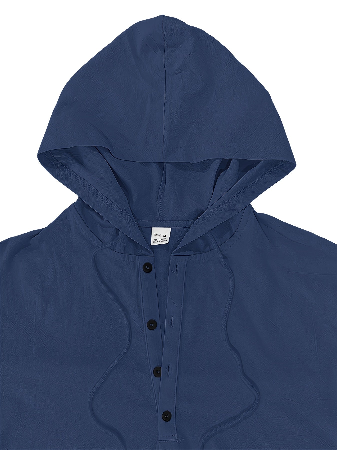 Men’s Summer Linen 2pcs Set – Hooded Long Sleeve Shirt & Drawstring Pants