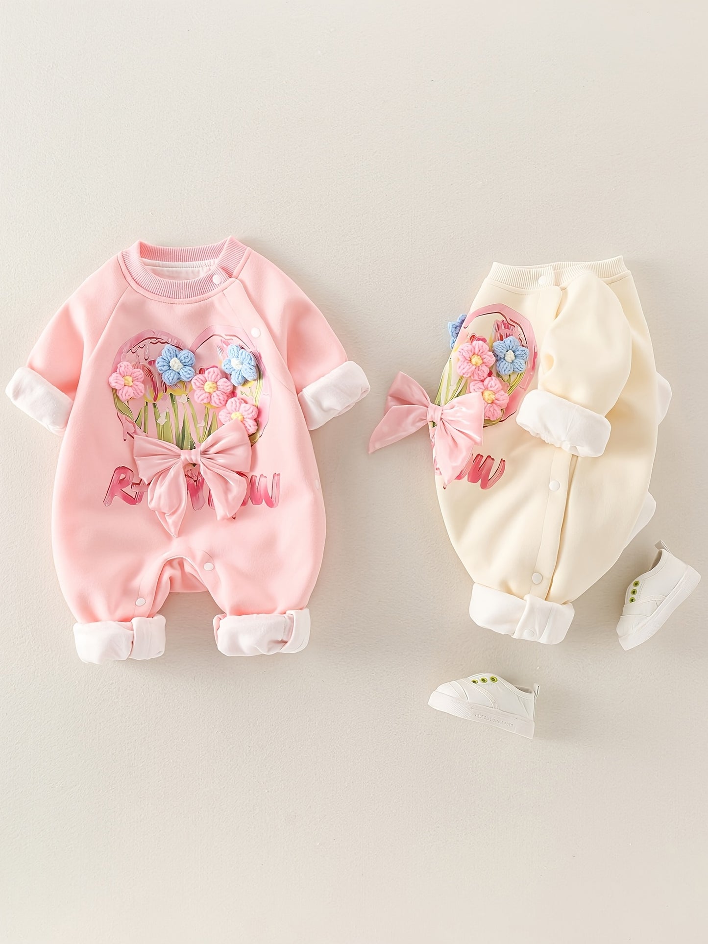🌸 Soft Floral Baby Romper