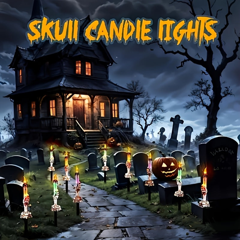 💀 5-in-1 Solar Skull Lantern – Outdoor Halloween Decor