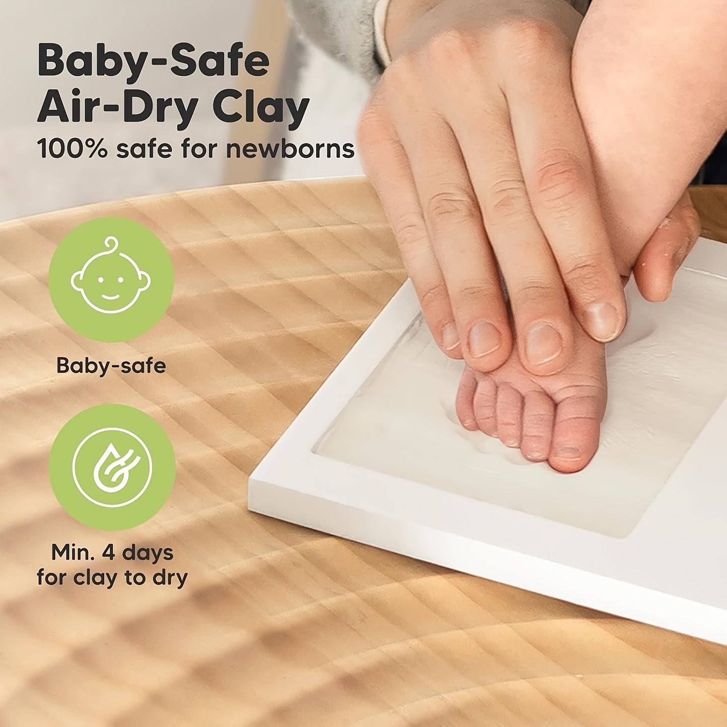 Light Clay Hand and Footprint Kit – Quick-Dry Baby Keepsake Souvenir