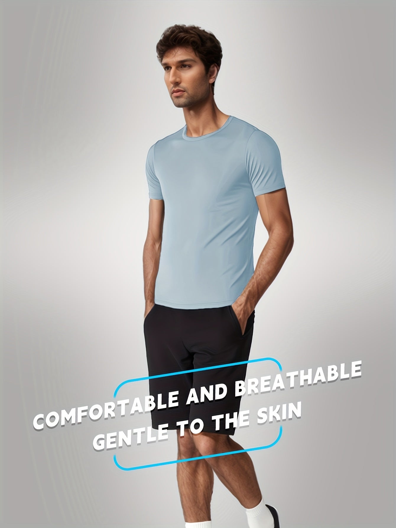 Men's Outdoor Quick-Dry Velvet Short-Sleeve Round-Neck T-Shirt – Breathable for Hiking & Running