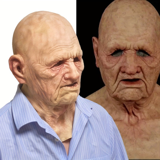 👴 Elderly Grandpa Mask – Realistic Latex Halloween Costume
