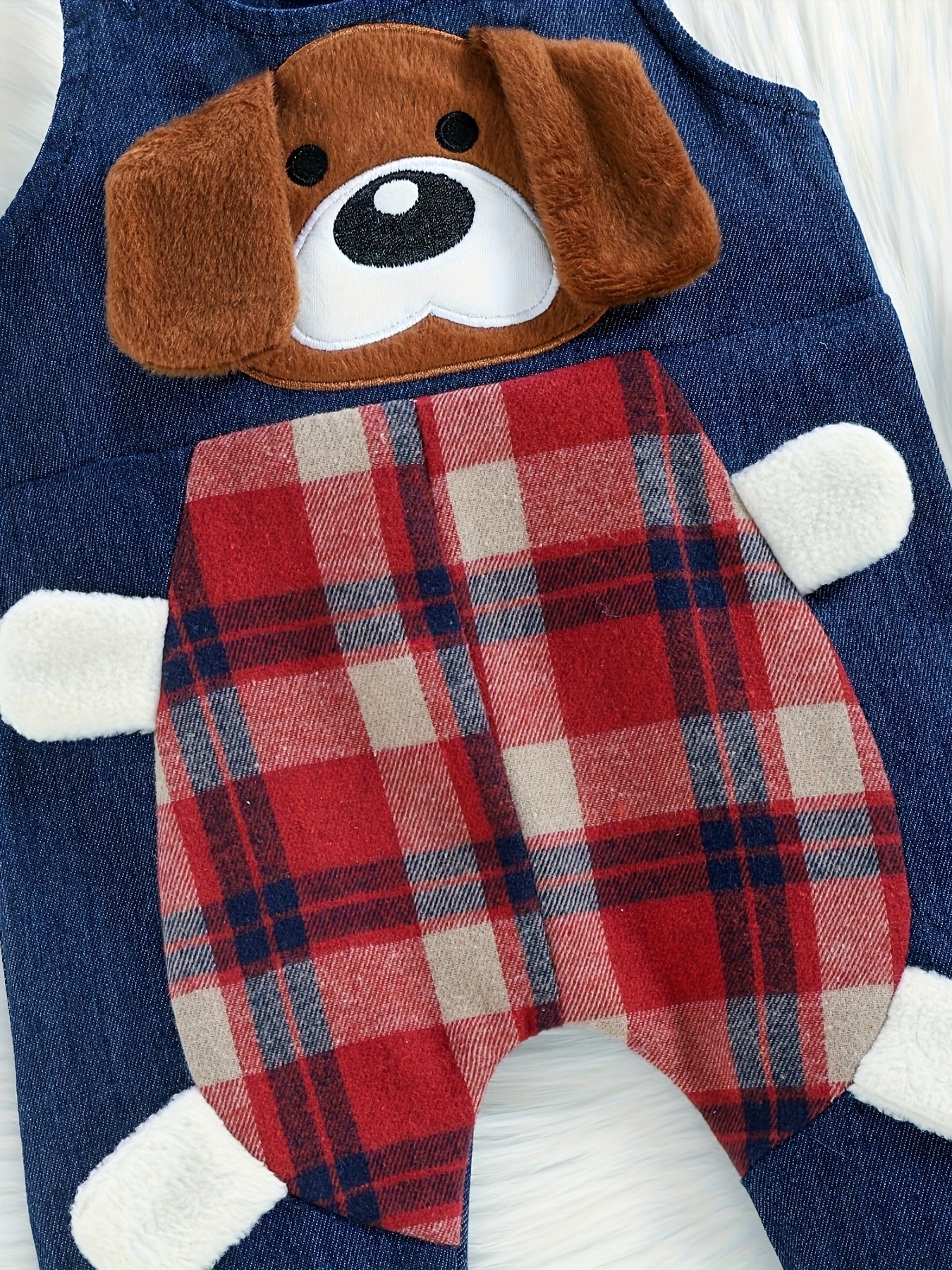 👶 Plaid Romper & Jeans Set (2pcs)
