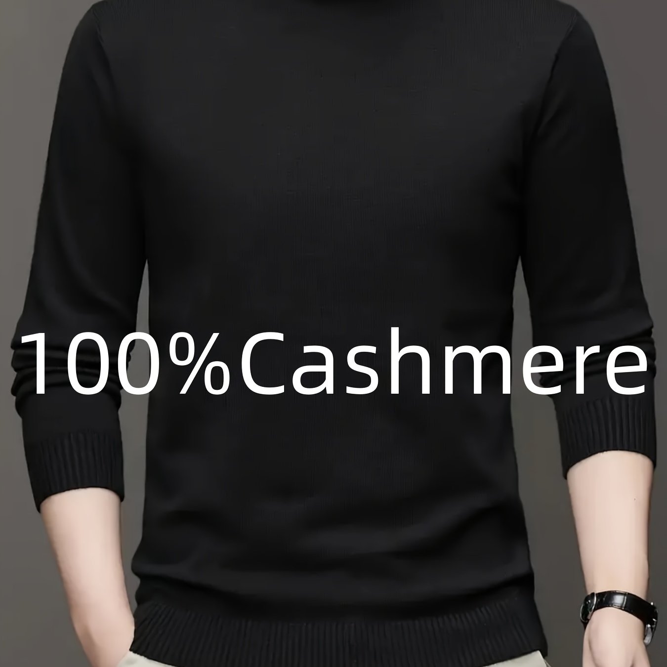 Men's 100% Wool Turtleneck Sweater – Soft, Warm, Stretchy Pullover, Machine Washable, Regular Fit for Casual & Business Wear