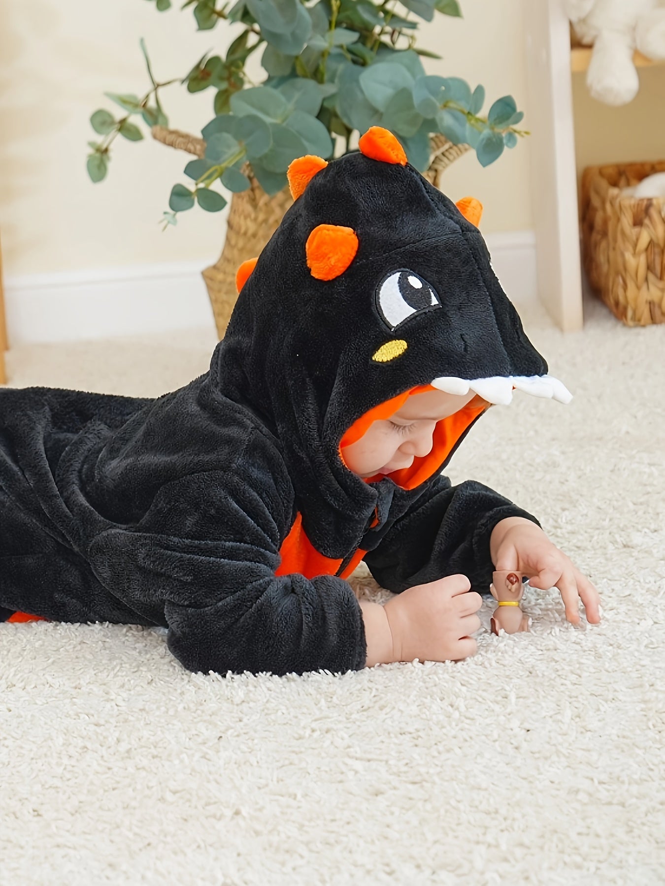 🎃 Pumpkin Dinosaur Onesie – Cozy Halloween & Party Outfit