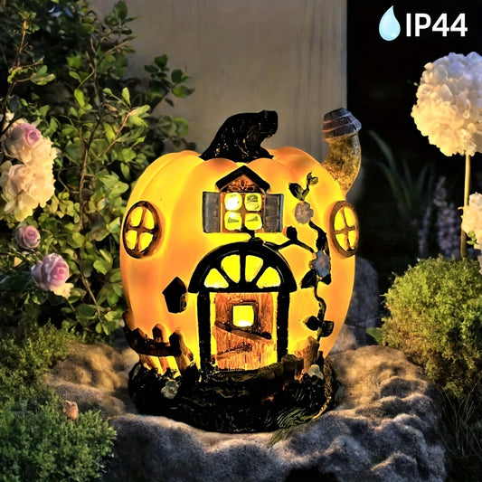 🏠 Solar Pumpkin House – Glowing Outdoor Halloween Decor