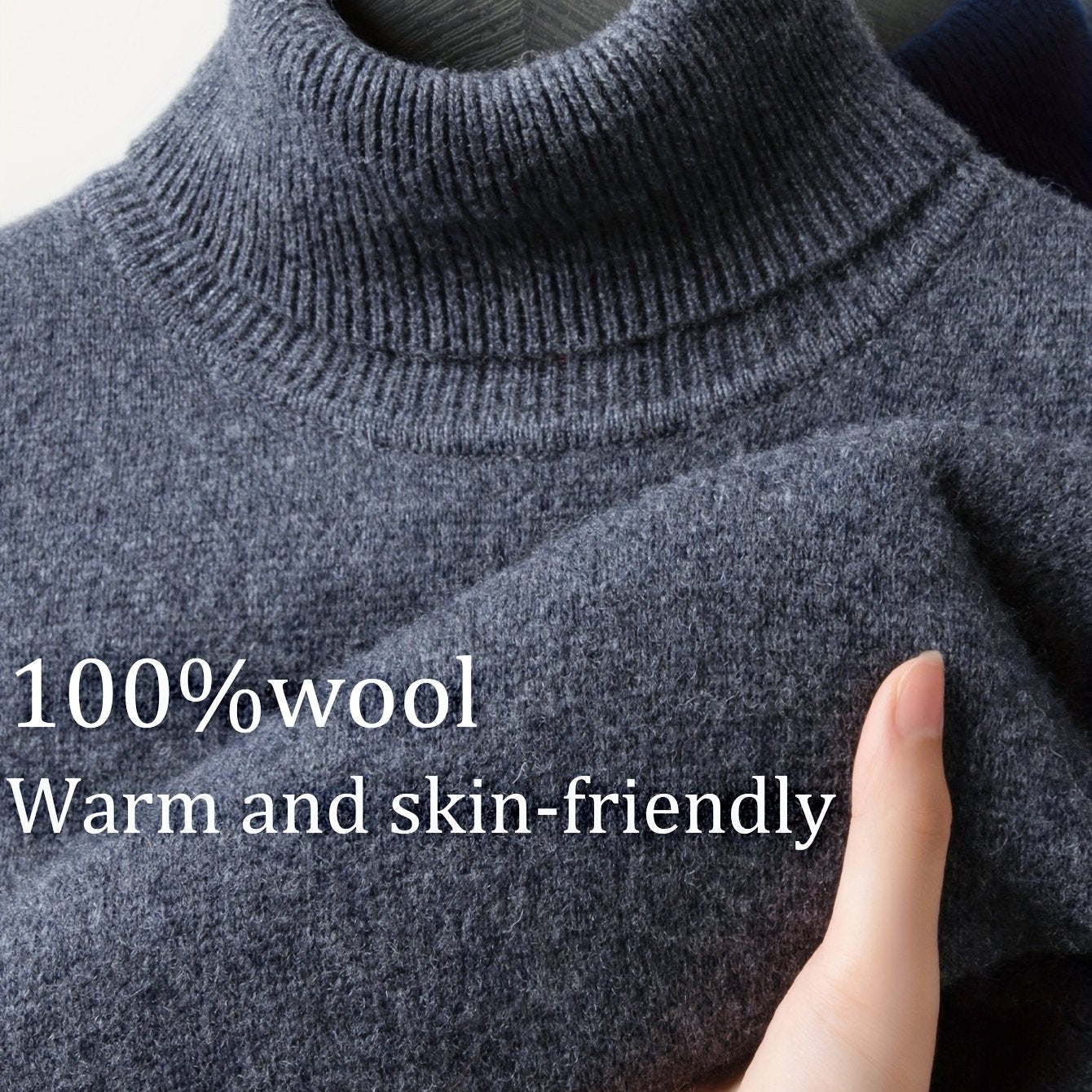 FORTEI Men's Heavyweight Wool Turtleneck Sweater – Thick Warm Winter Pullover for Casual & Formal Wear