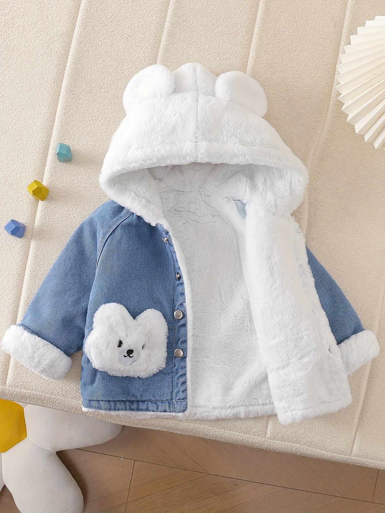 🐻 Fleece Denim Bear Jacket
